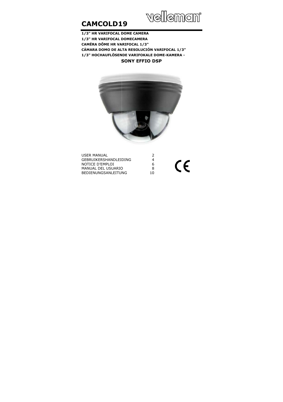 Velleman CAMCOLD19 User Manual | 16 pages