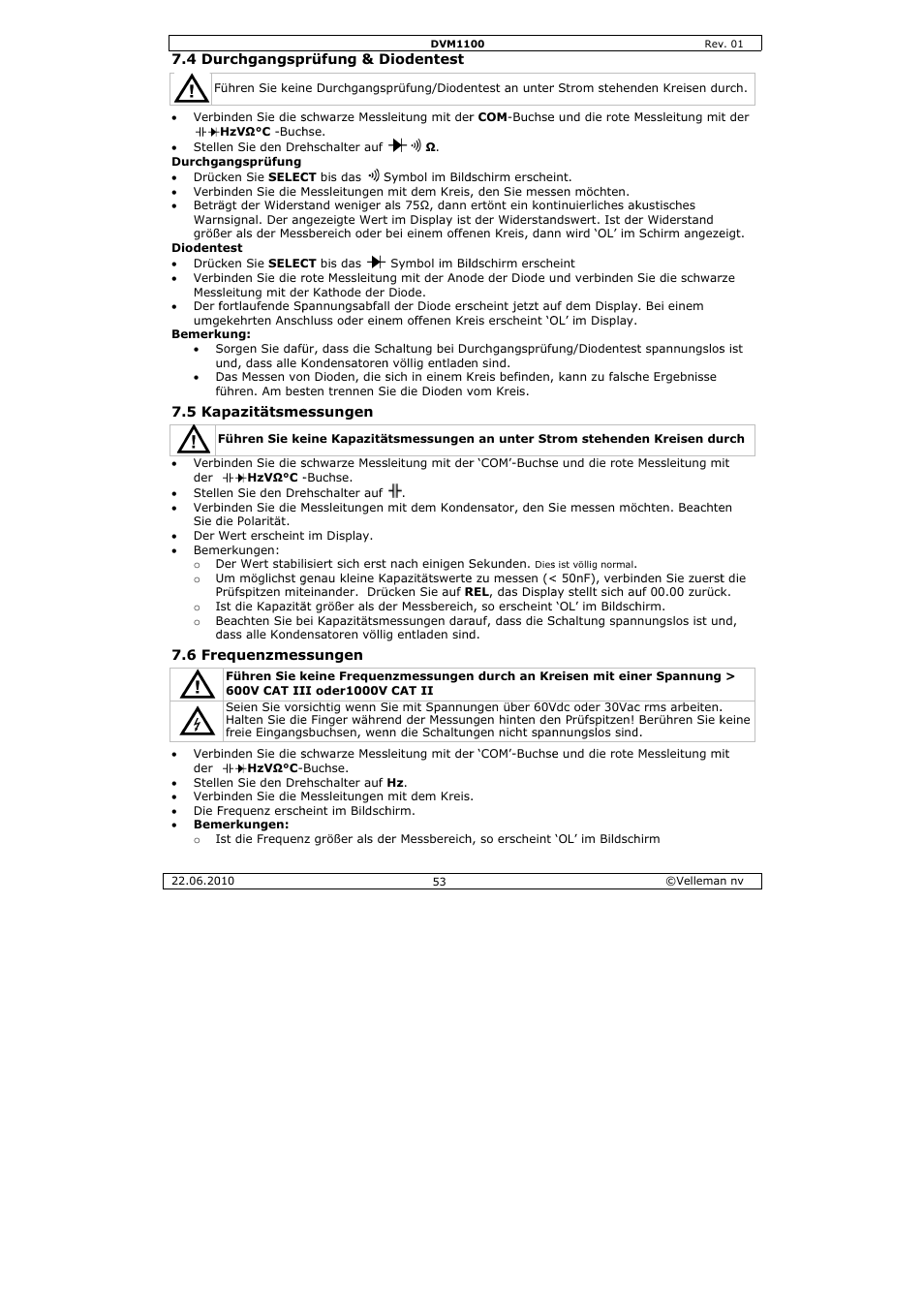 Velleman DVM1100 User Manual | Page 53 / 70