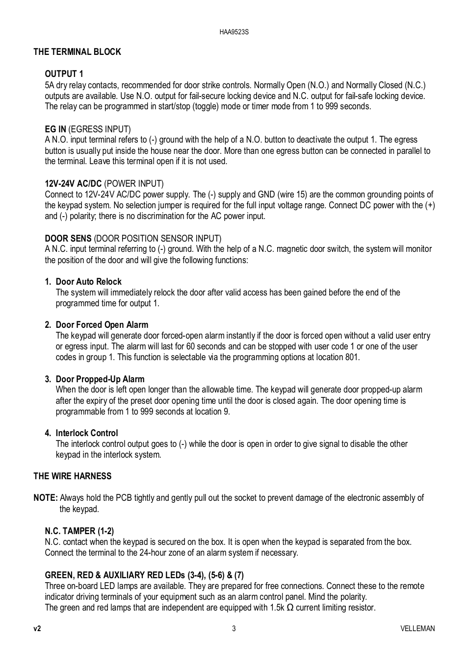 Velleman HAA9523S User Manual | Page 3 / 84