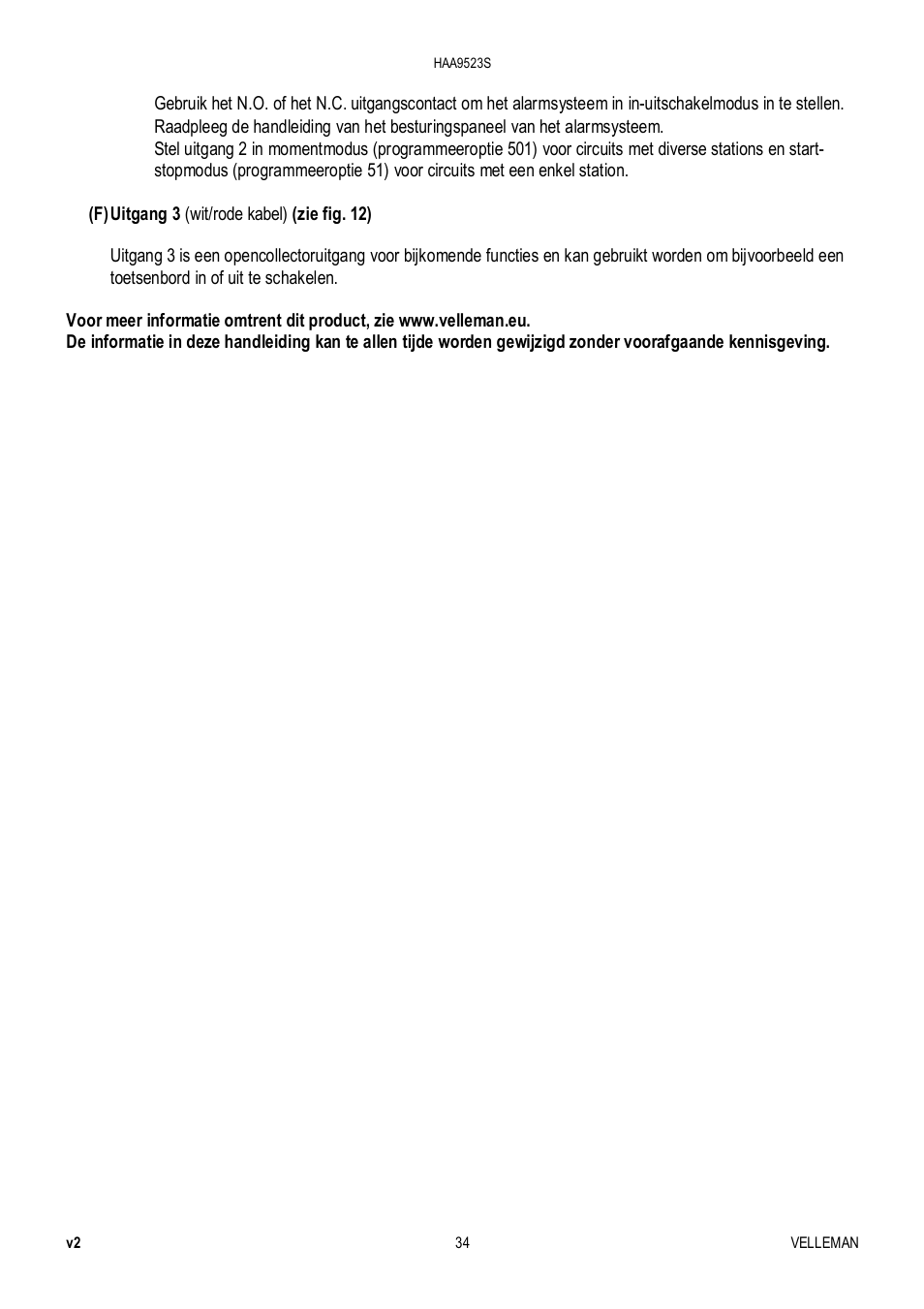 Velleman HAA9523S User Manual | Page 34 / 84