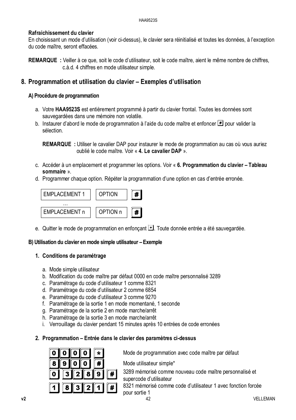 Velleman HAA9523S User Manual | Page 42 / 84
