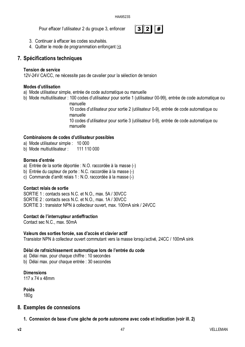 Velleman HAA9523S User Manual | Page 47 / 84