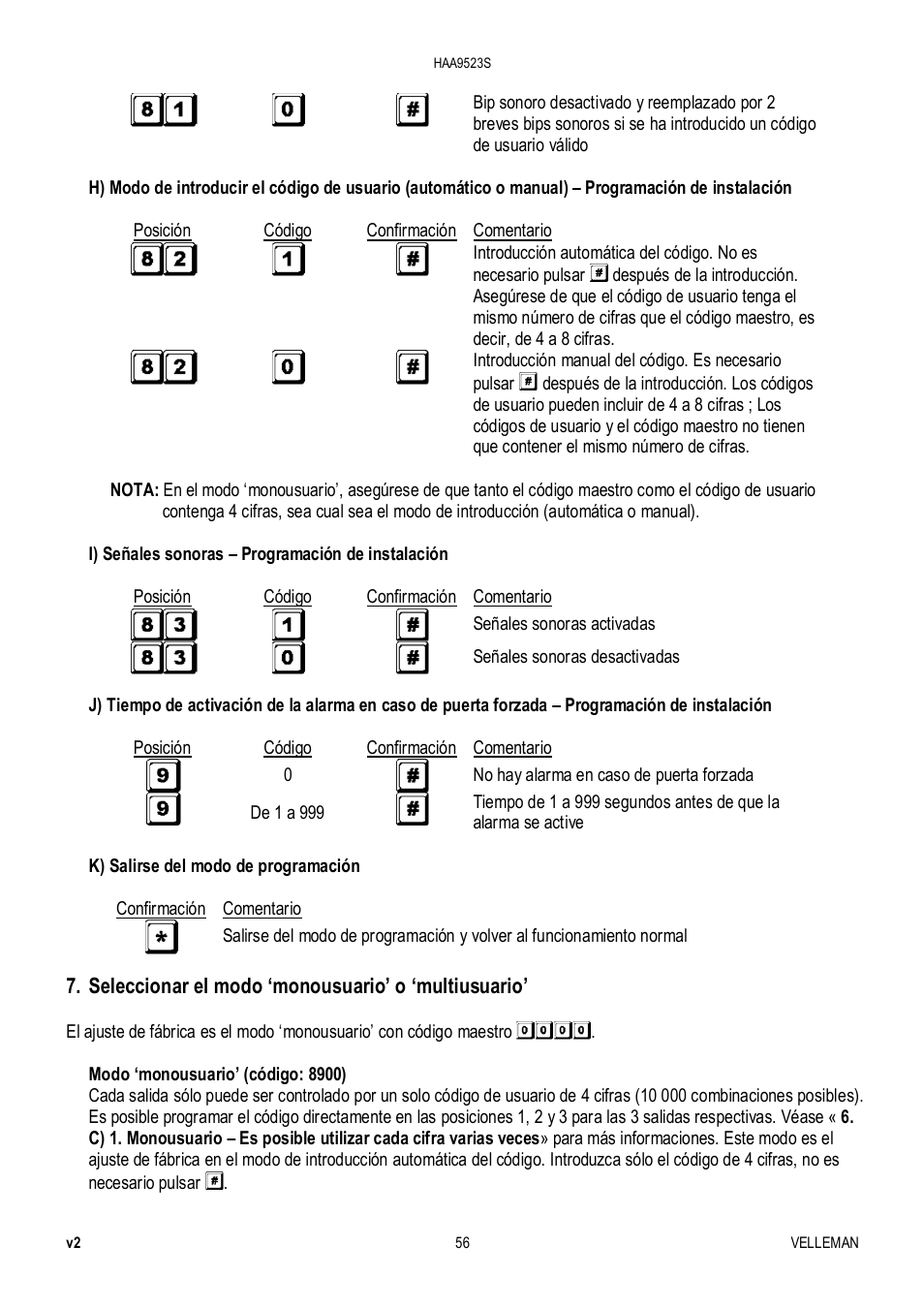 Velleman HAA9523S User Manual | Page 56 / 84