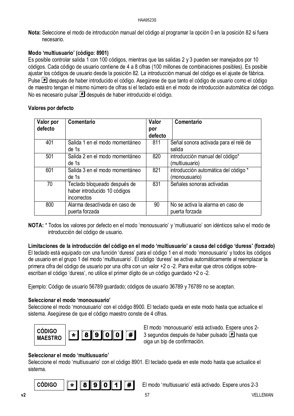 Velleman HAA9523S User Manual | Page 57 / 84