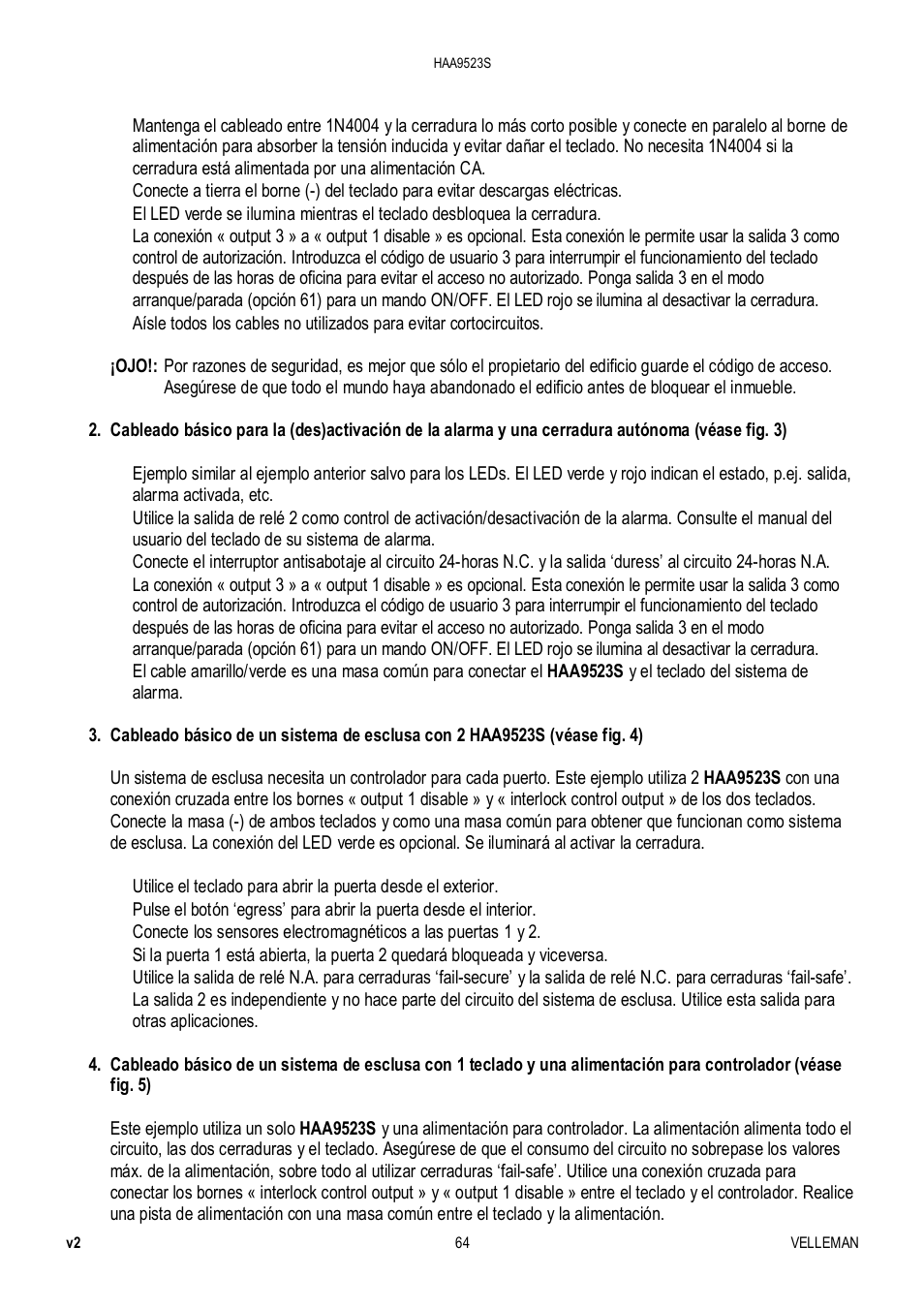 Velleman HAA9523S User Manual | Page 64 / 84