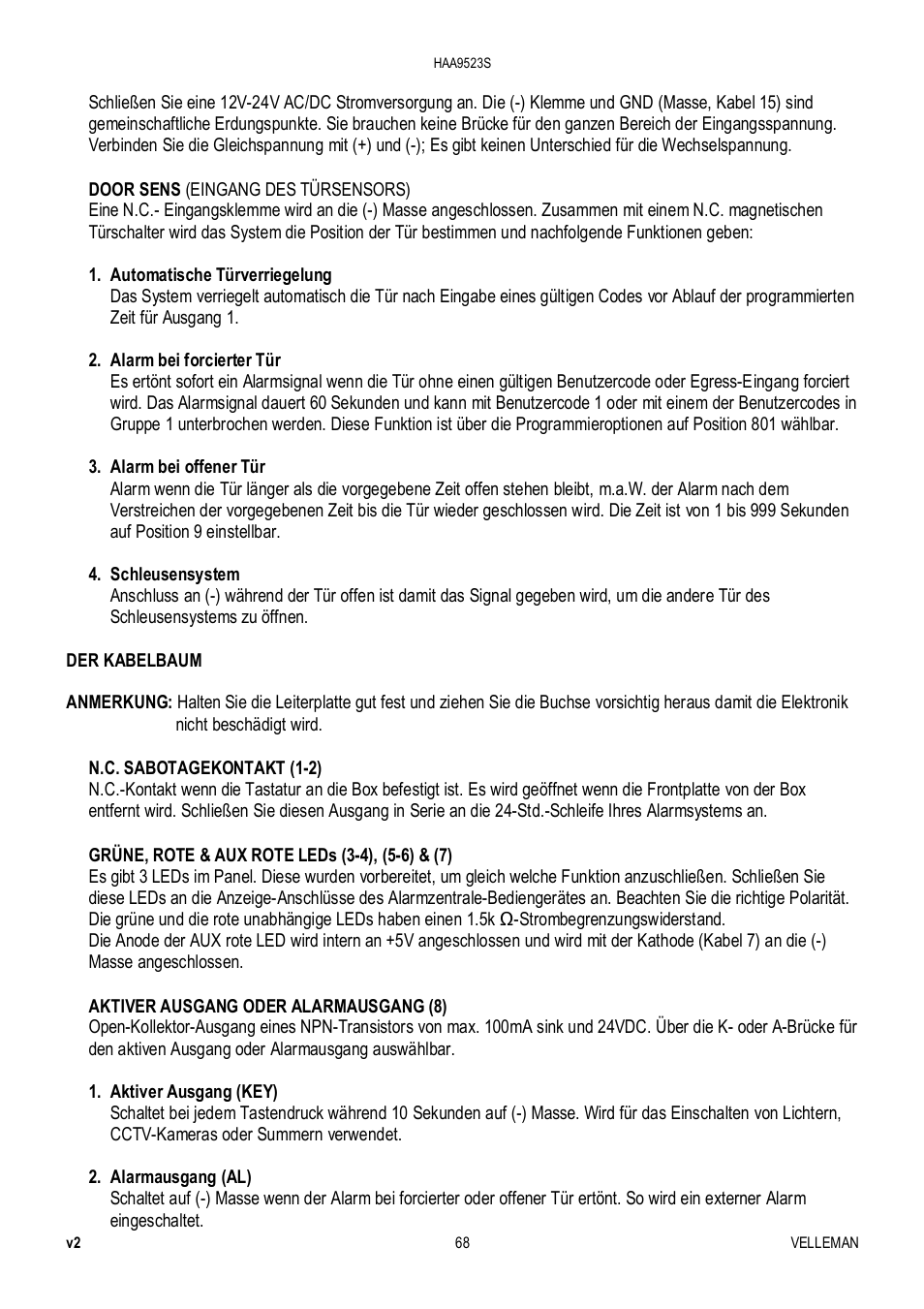 Velleman HAA9523S User Manual | Page 68 / 84
