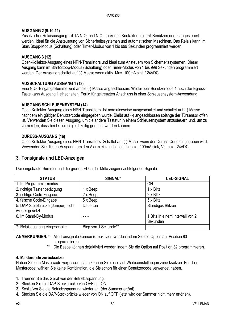 Velleman HAA9523S User Manual | Page 69 / 84