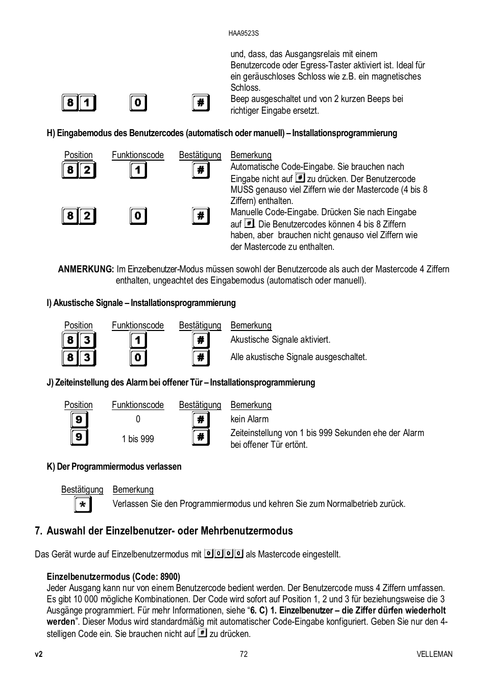 Velleman HAA9523S User Manual | Page 72 / 84