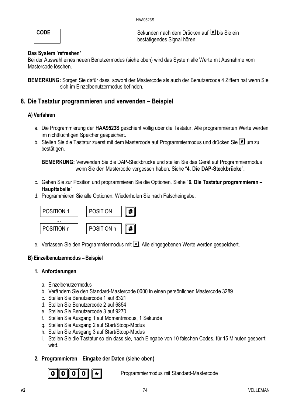 Velleman HAA9523S User Manual | Page 74 / 84