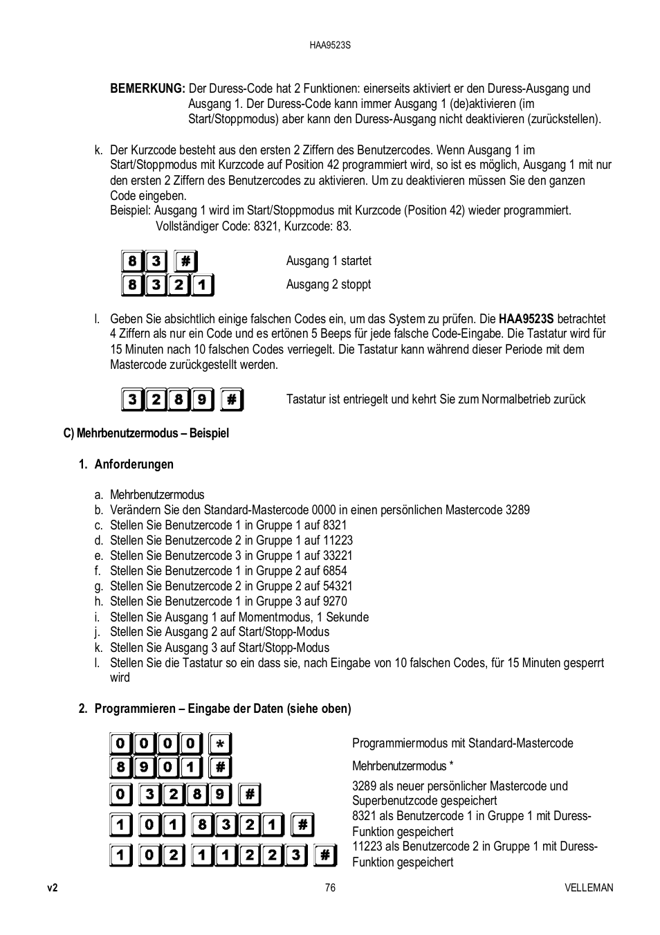 Velleman HAA9523S User Manual | Page 76 / 84