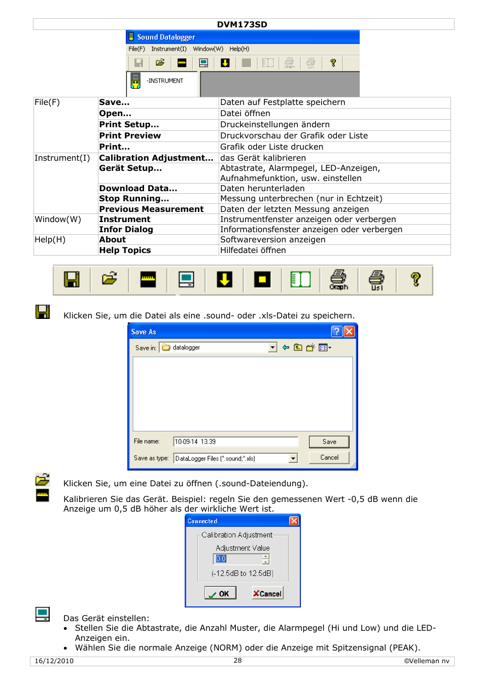 Velleman DVM173SD User Manual | Page 28 / 34