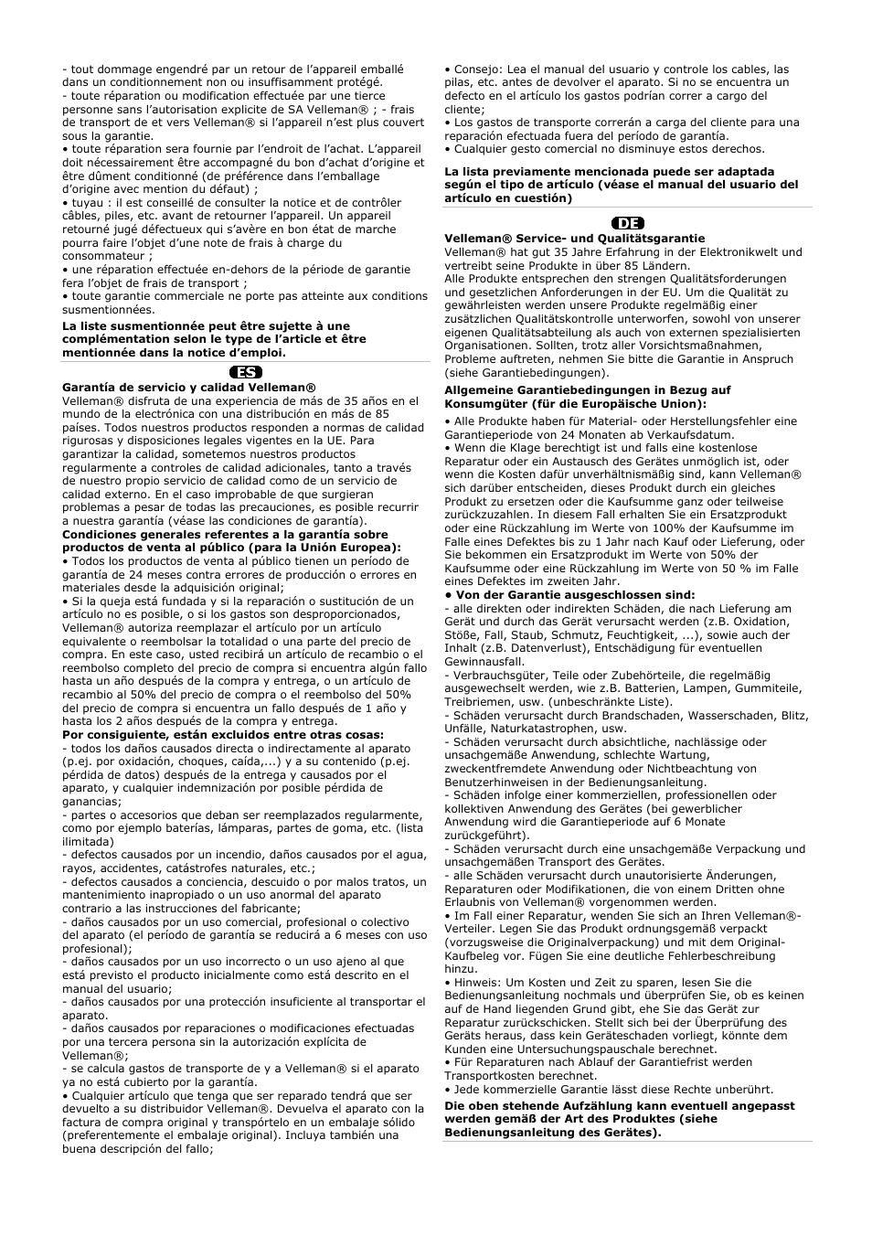 Velleman DVM173SD User Manual | Page 34 / 34