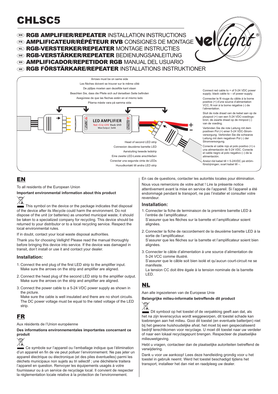 Velleman CHLSC5 User Manual | 3 pages