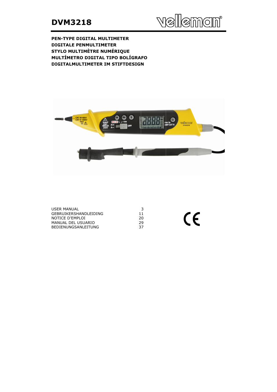 Velleman DVM3218 User Manual | 47 pages