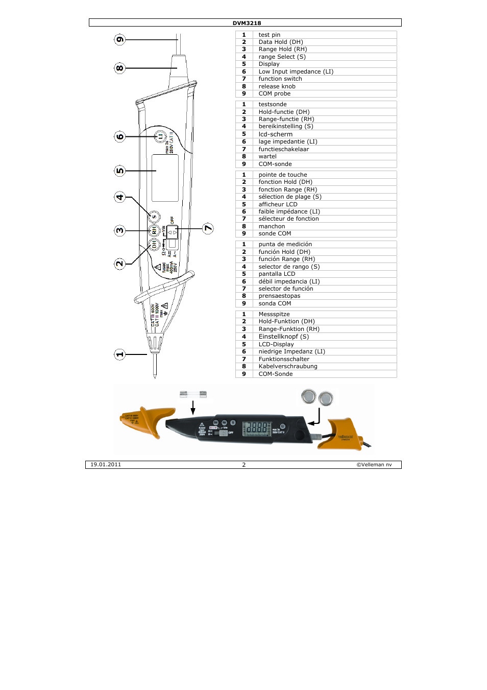 Velleman DVM3218 User Manual | Page 2 / 47