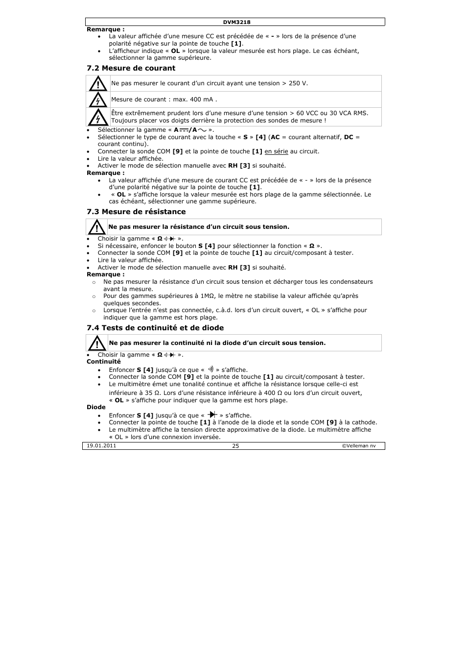 Velleman DVM3218 User Manual | Page 25 / 47