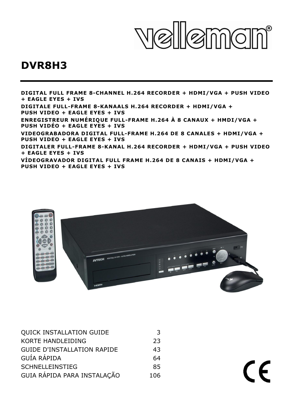 Velleman DVR8H3 User Manual | 128 pages