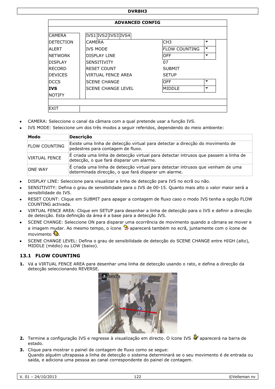 1 flow counting | Velleman DVR8H3 User Manual | Page 122 / 128