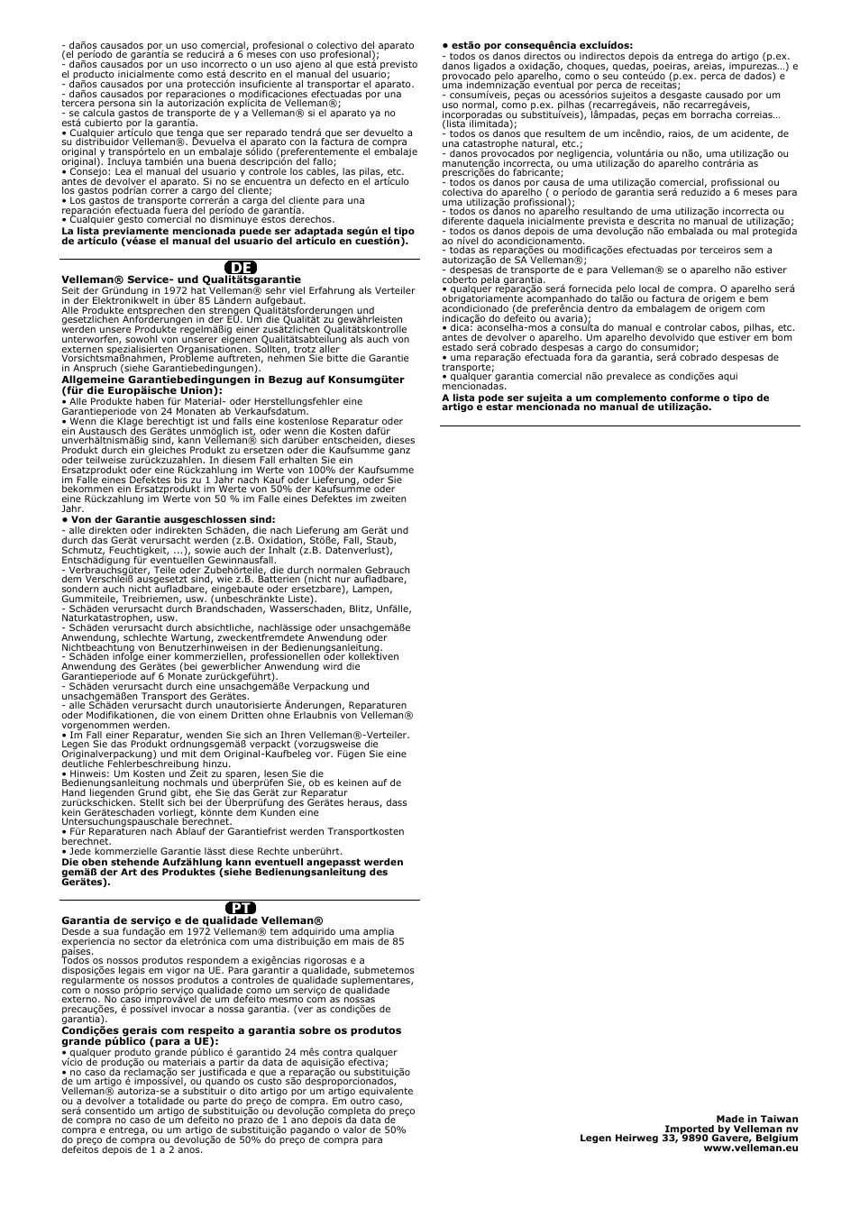 Velleman DVR8H3 User Manual | Page 128 / 128