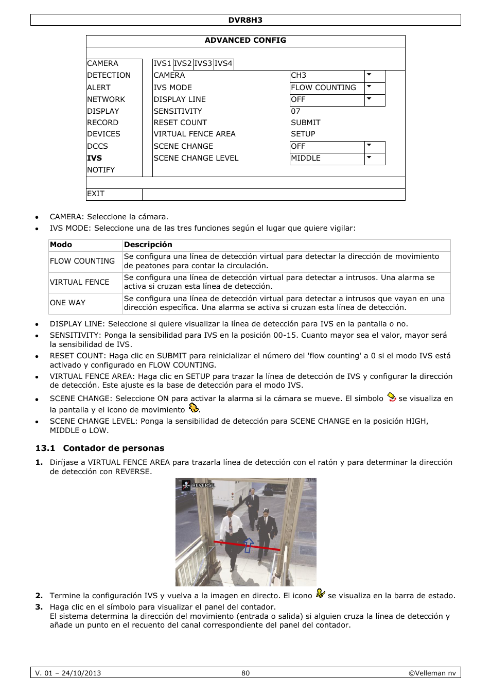 1 contador de personas | Velleman DVR8H3 User Manual | Page 80 / 128