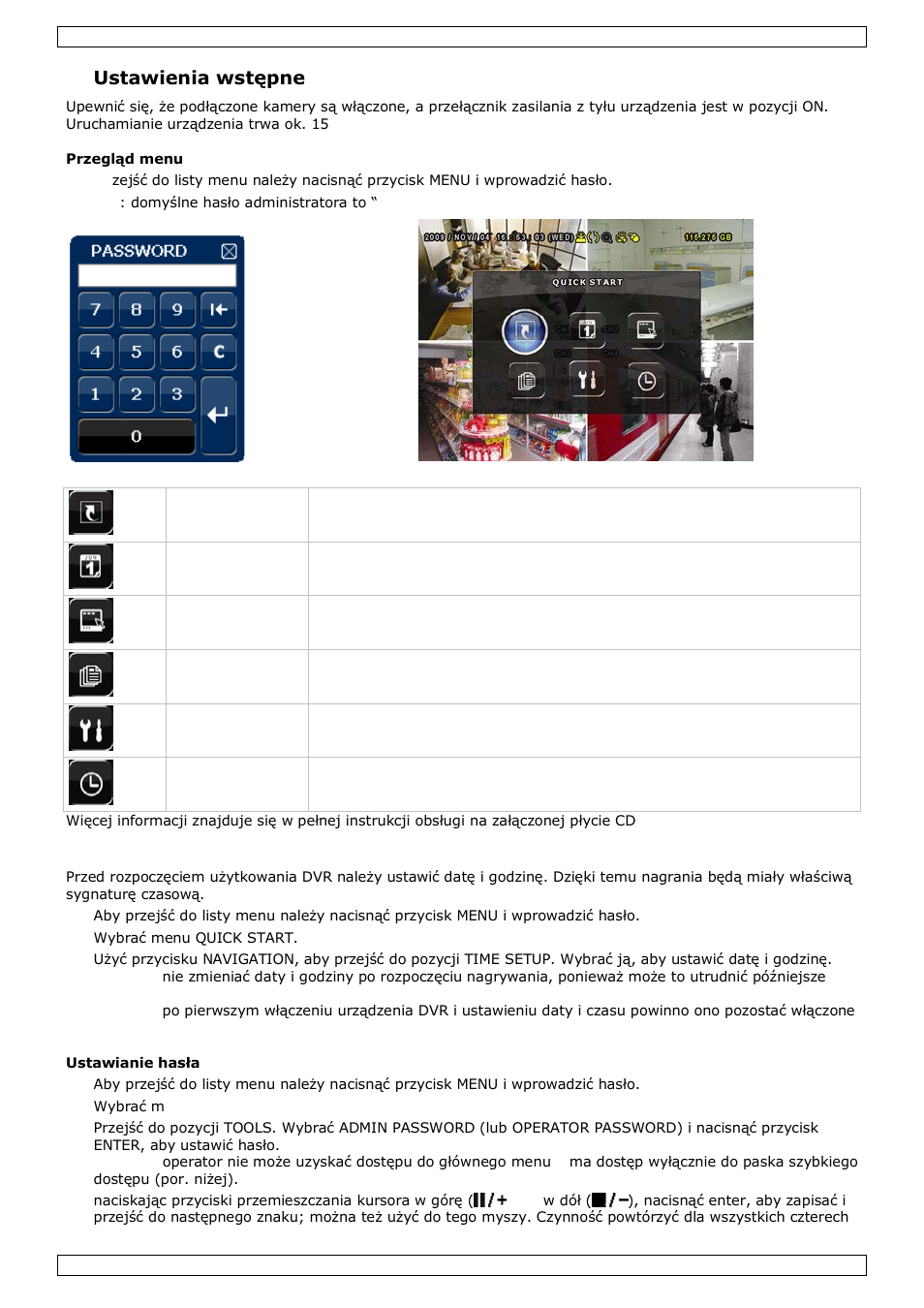 Ustawienia wstępne | Velleman CCTVPROM16 User Manual | Page 54 / 60