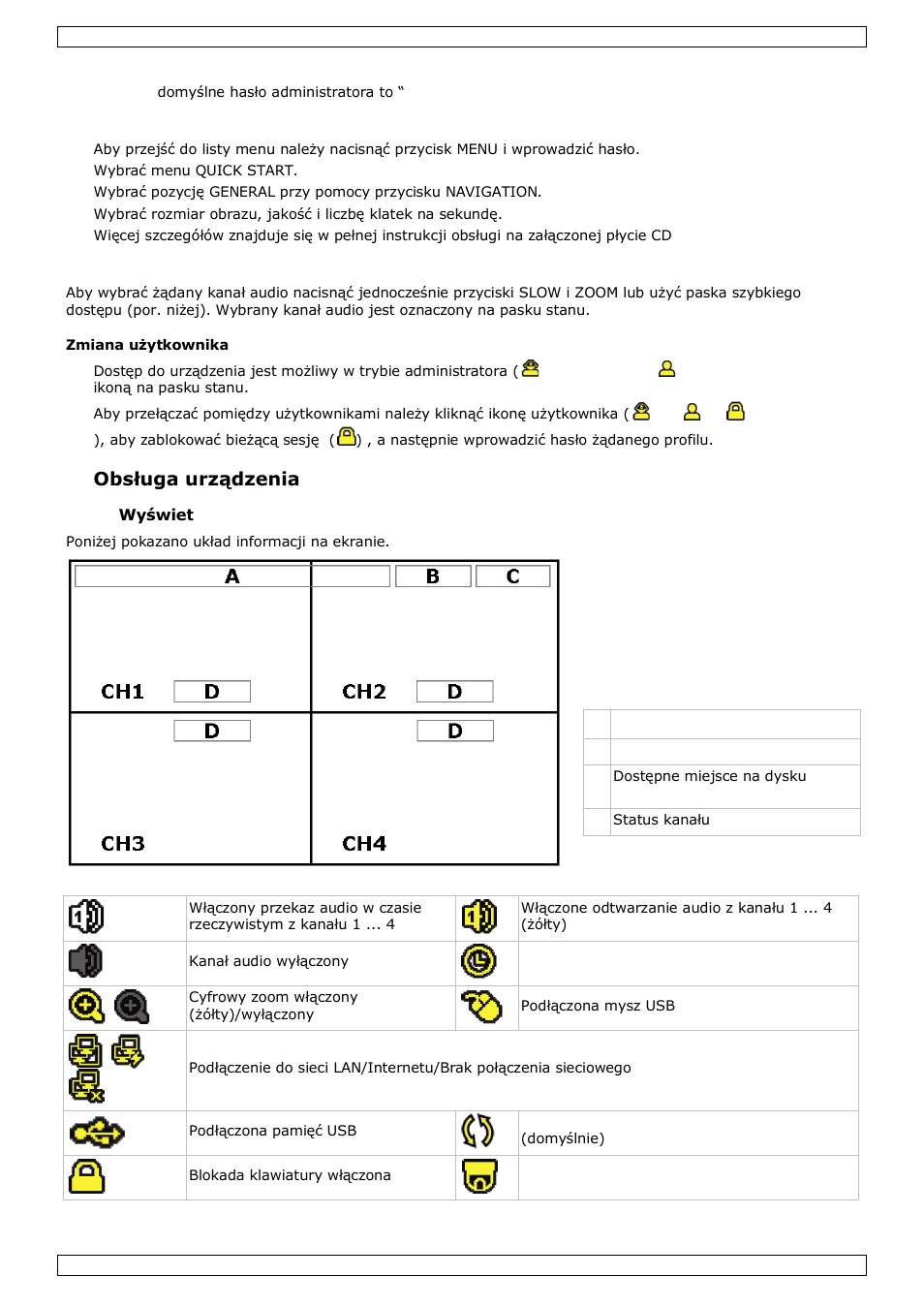 Obsługa urządzenia | Velleman CCTVPROM16 User Manual | Page 55 / 60