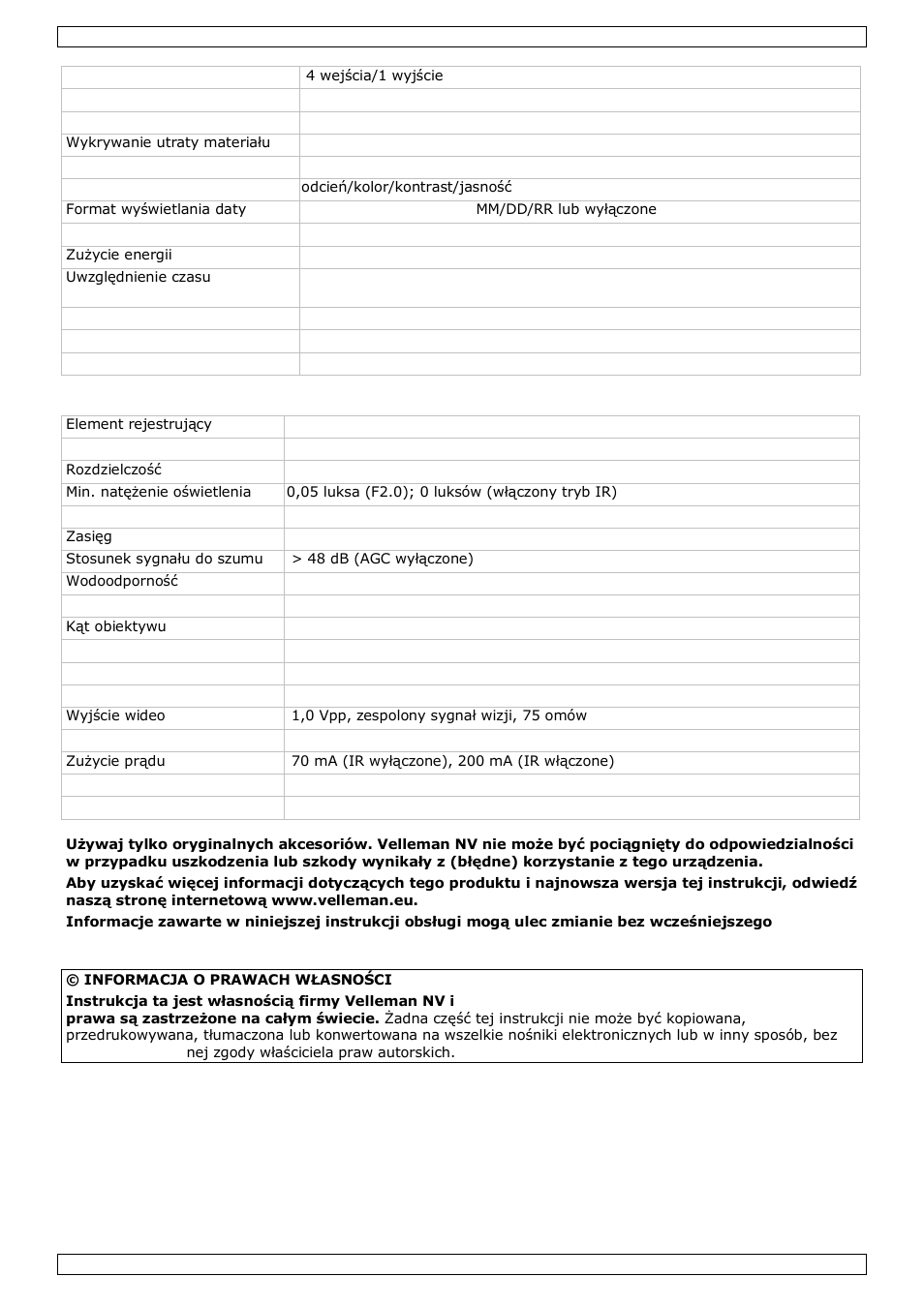 Velleman CCTVPROM16 User Manual | Page 58 / 60