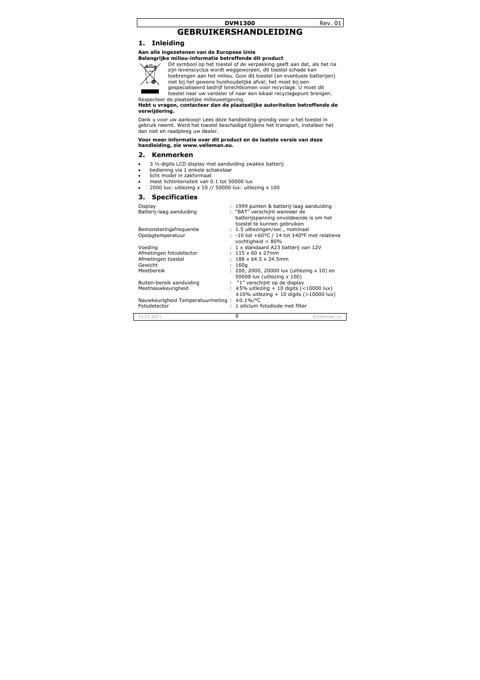 Gebru, Uikersha, Ndleidin | Velleman DVM1300 User Manual | Page 6 / 18