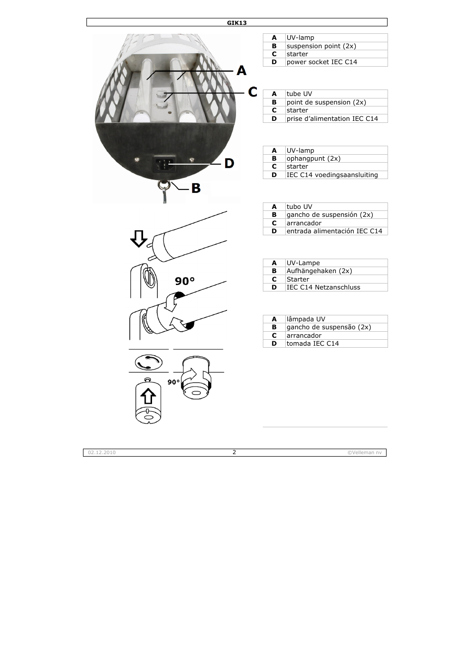 Velleman GIK13 User Manual | Page 2 / 16