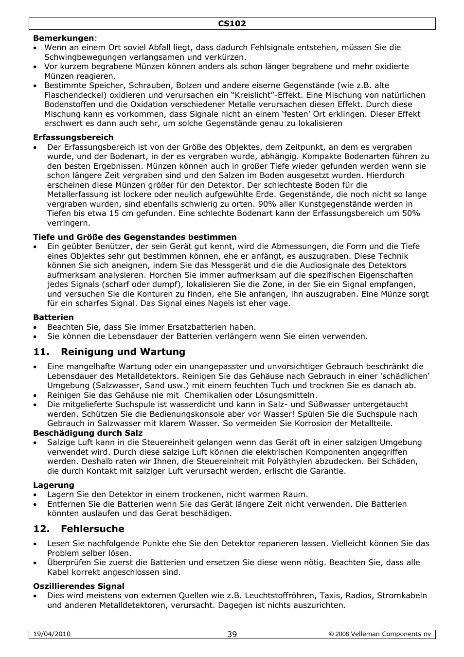 Velleman CS102 User Manual | Page 39 / 52