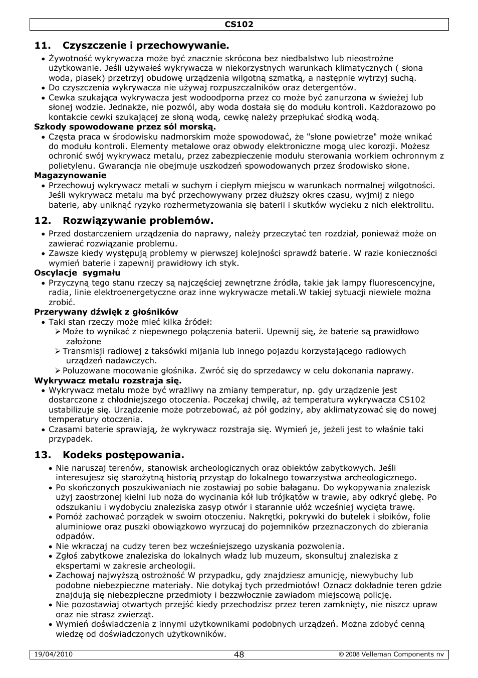 Velleman CS102 User Manual | Page 48 / 52