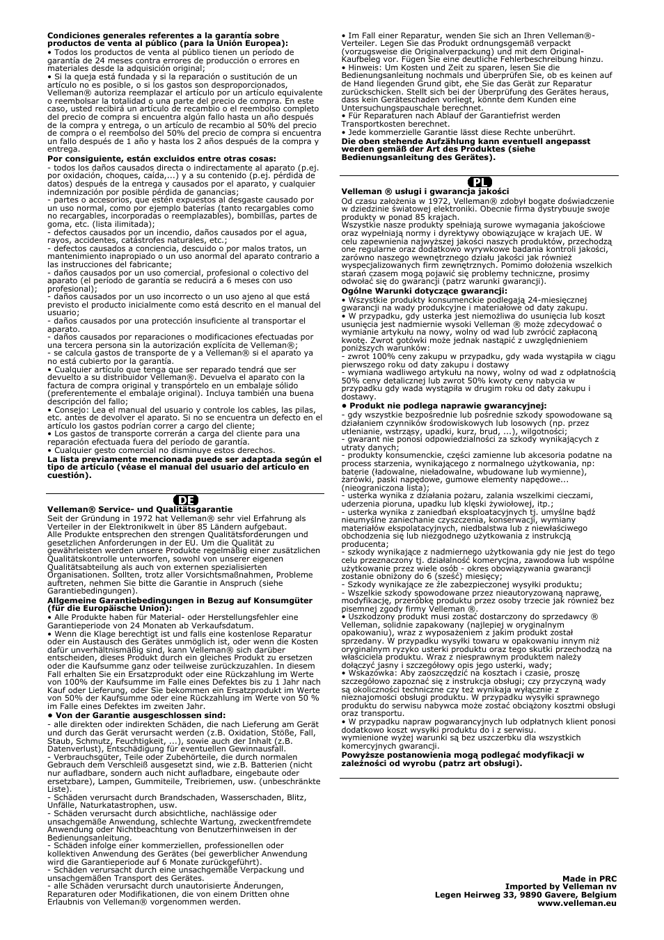 Velleman CS102 User Manual | Page 52 / 52