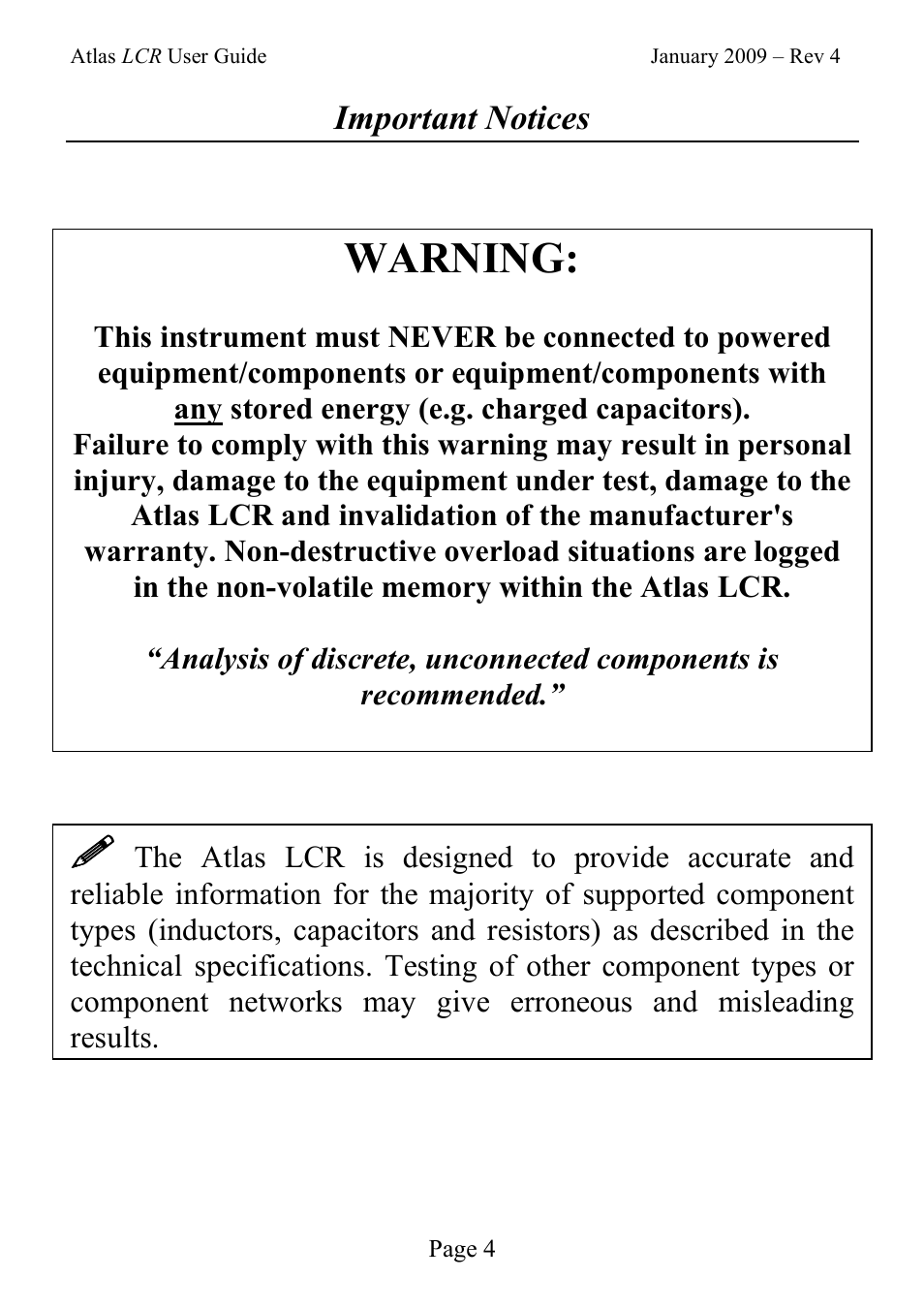 Warning, Important notices | Velleman LCR40 User Manual | Page 4 / 20