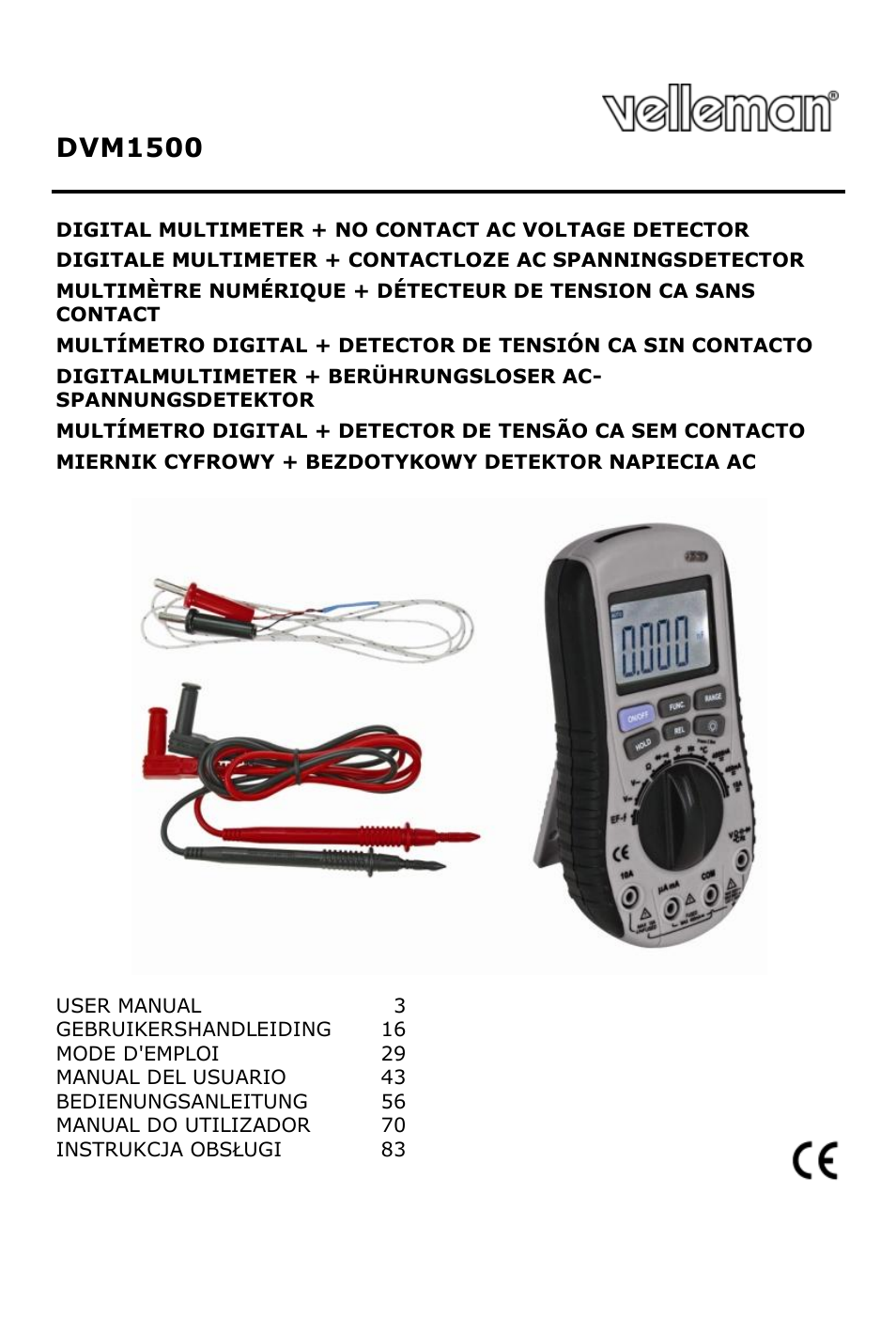 Velleman DVM1500 User Manual | 104 pages