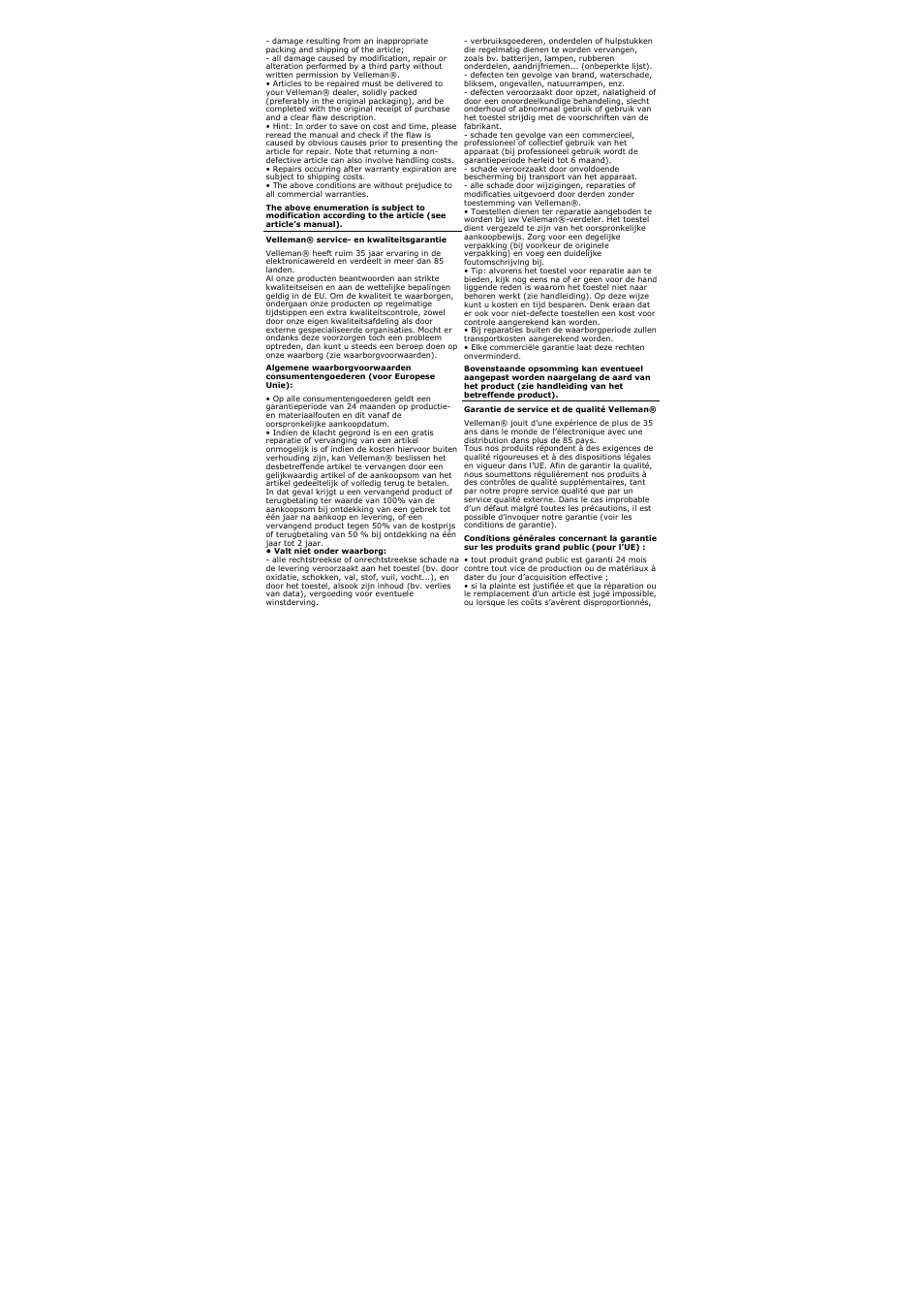 Velleman CAMCOLBUL27 User Manual | Page 16 / 18