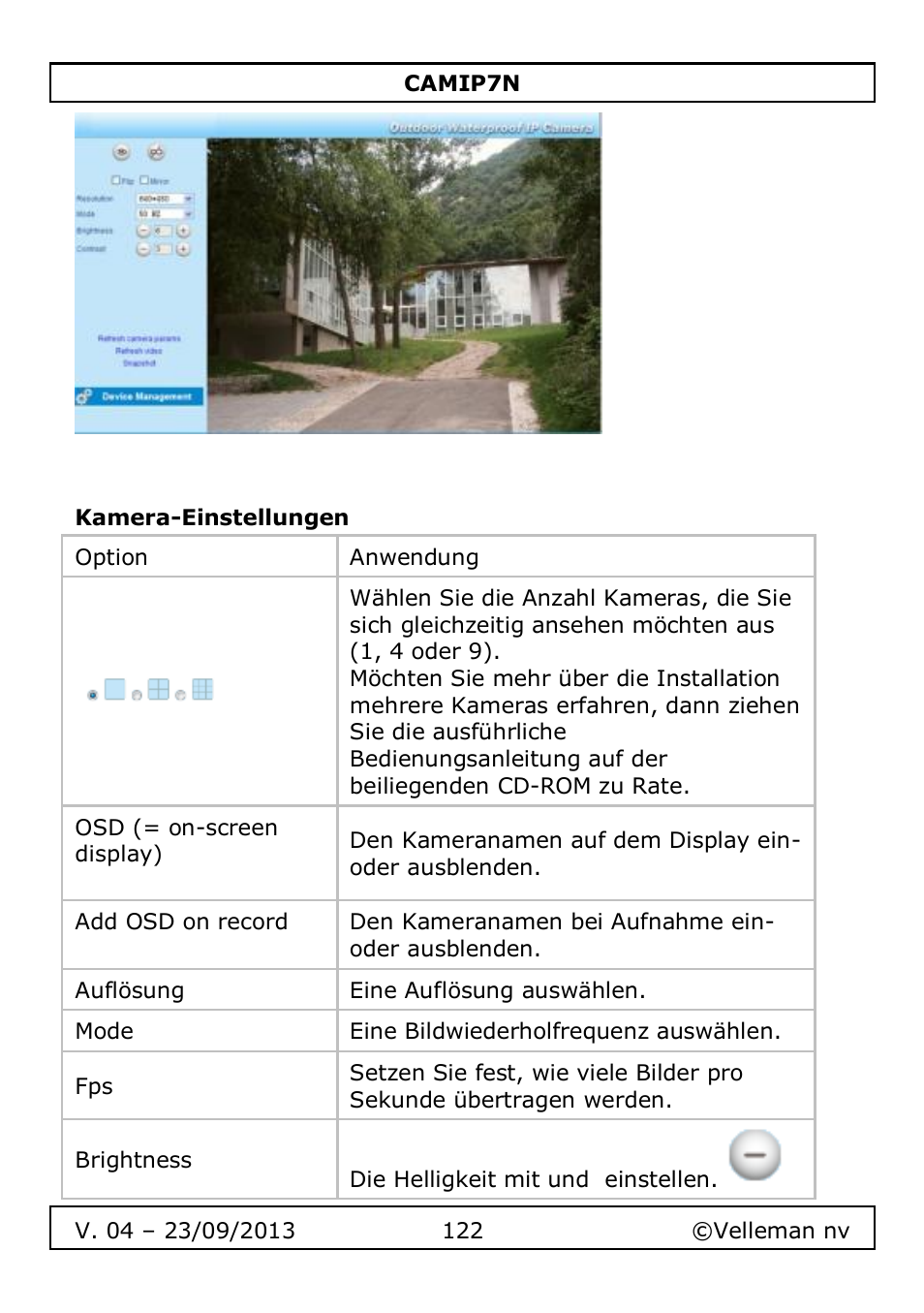 Kamera-einstellungen | Velleman CAMIP7N User Manual | Page 122 / 207