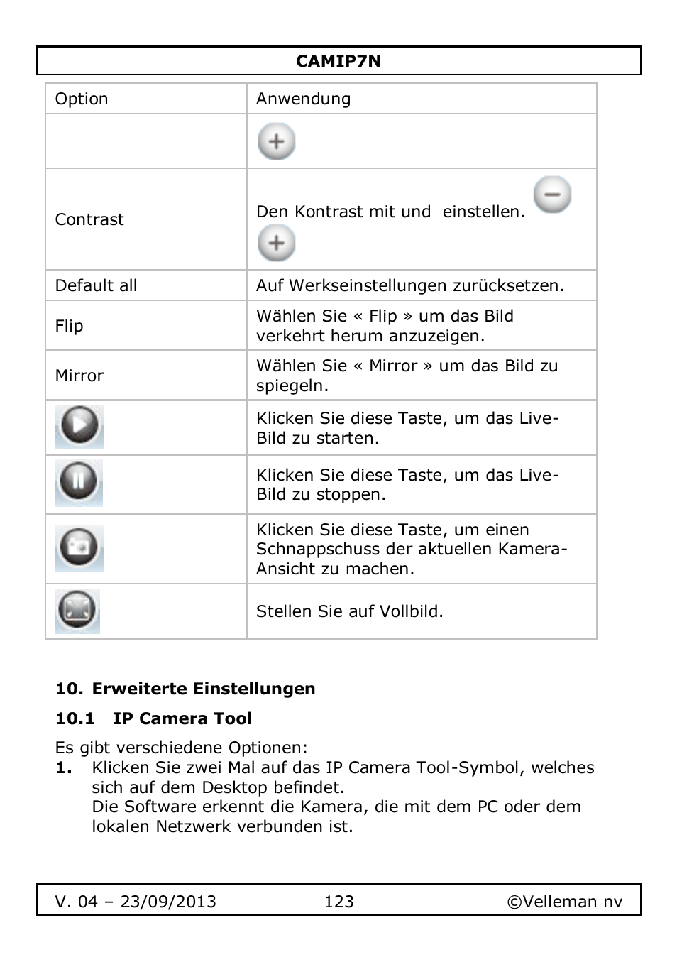 Erweiterte einstellungen, 1 ip camera tool | Velleman CAMIP7N User Manual | Page 123 / 207