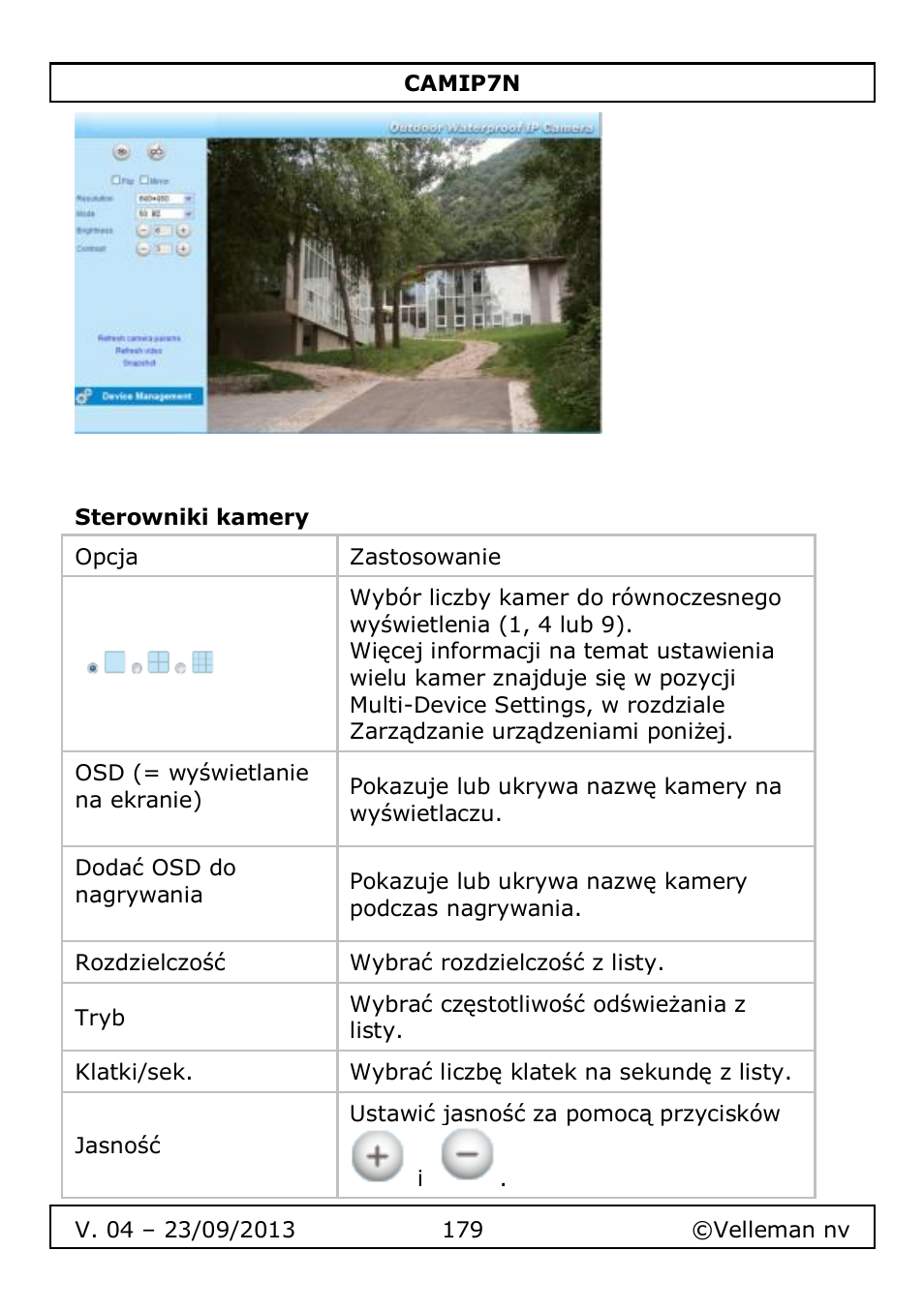 Sterowniki kamery | Velleman CAMIP7N User Manual | Page 179 / 207