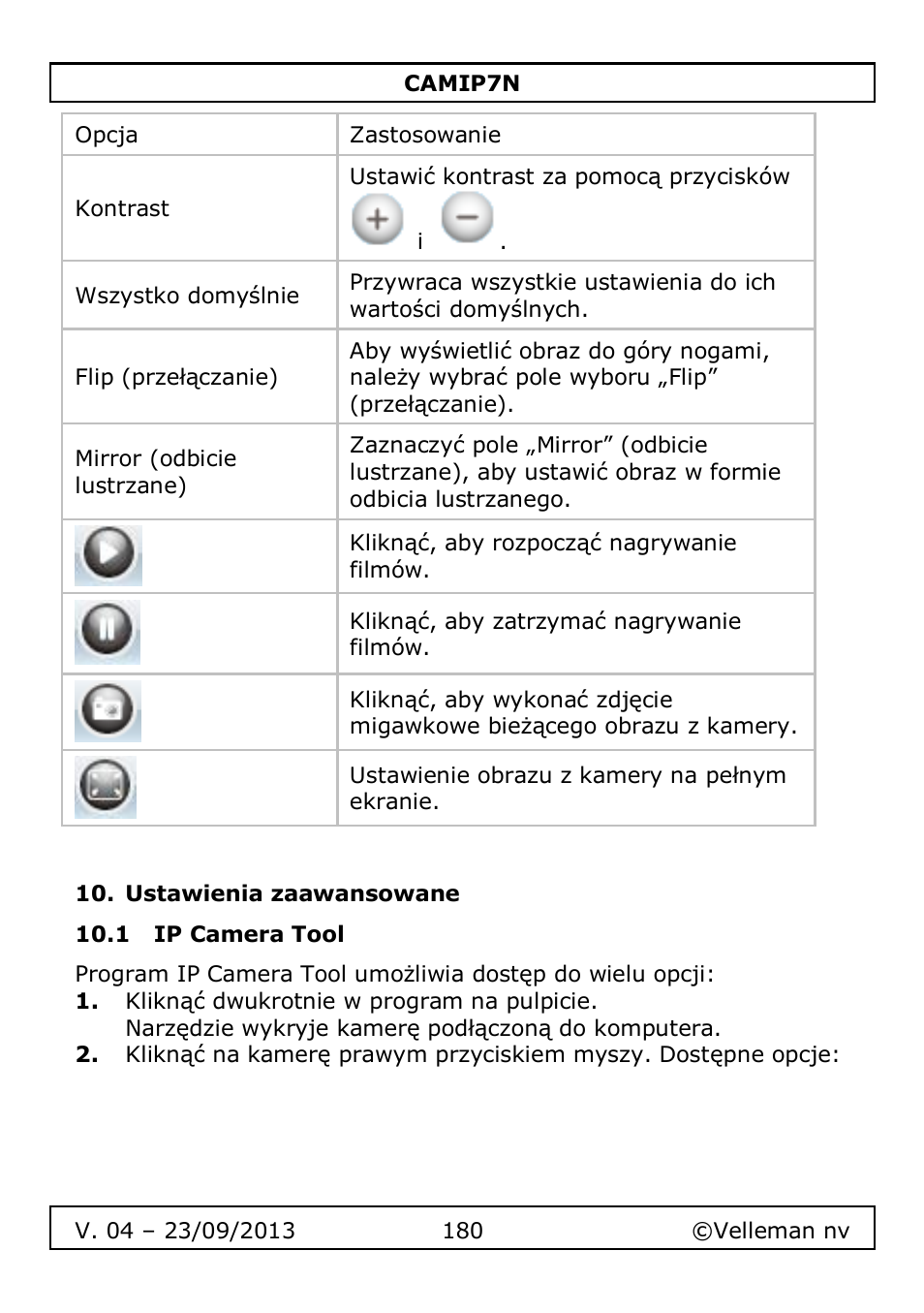 Ustawienia zaawansowane, 1 ip camera tool | Velleman CAMIP7N User Manual | Page 180 / 207