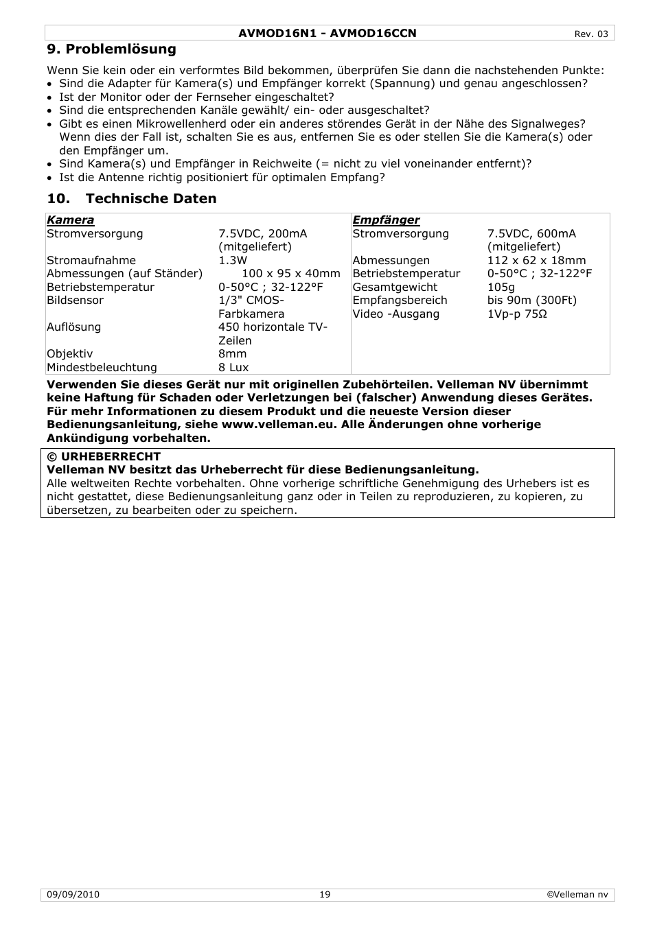 Velleman AVMOD16CCN User Manual | Page 19 / 23