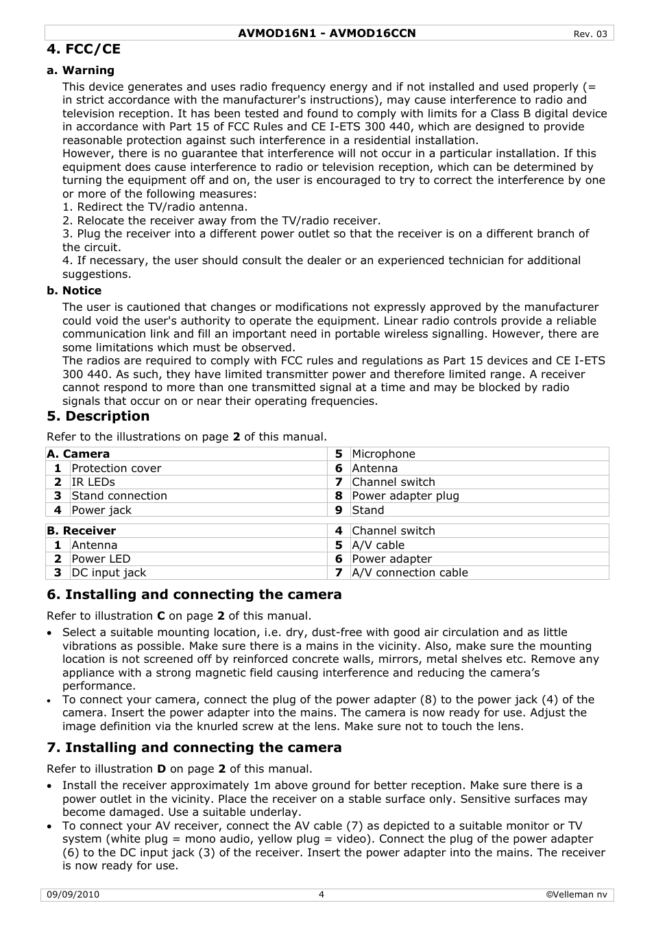 Velleman AVMOD16CCN User Manual | Page 4 / 23