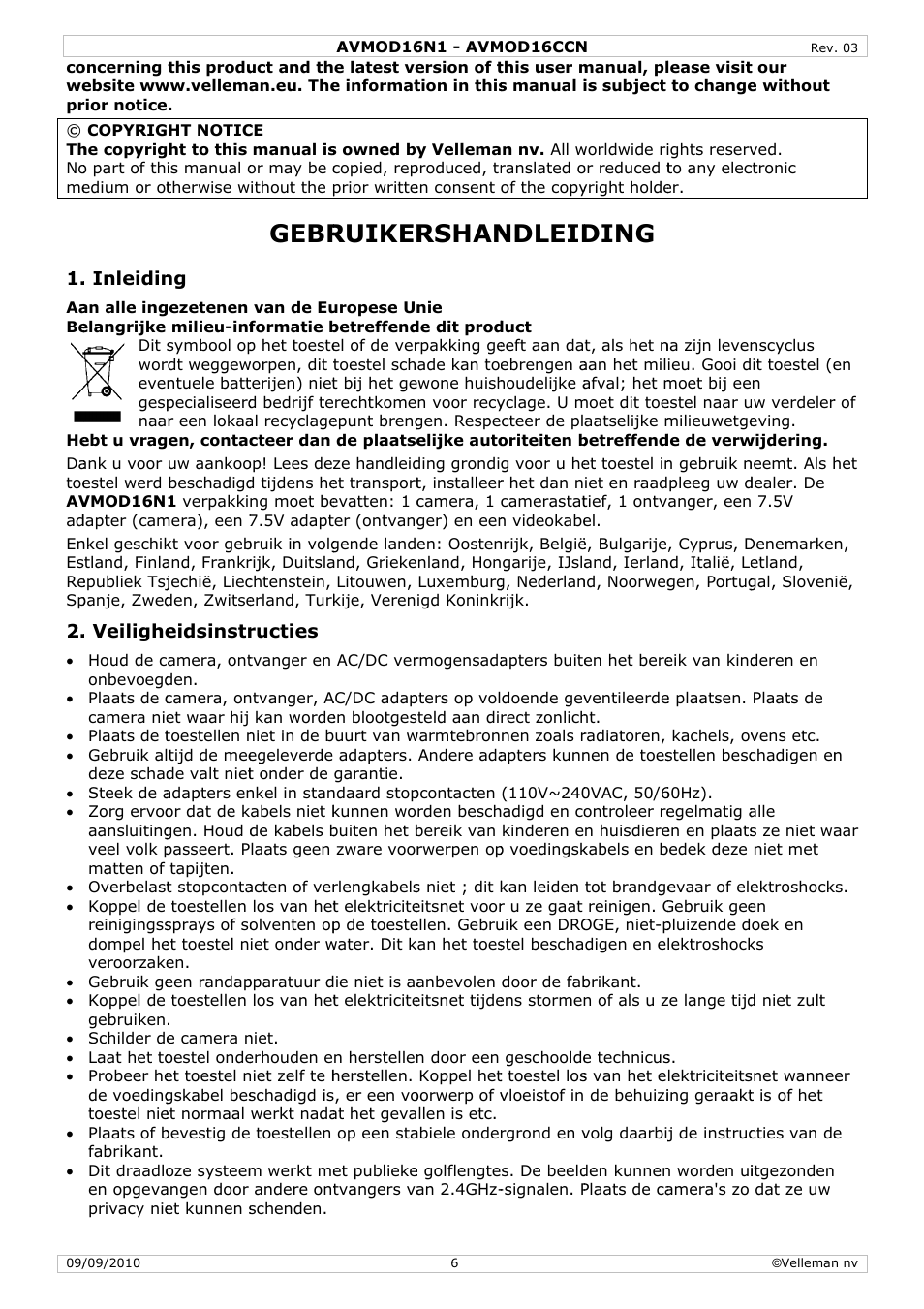 Gebr, Ruiker, Rshan | Ndleid, Ding | Velleman AVMOD16CCN User Manual | Page 6 / 23