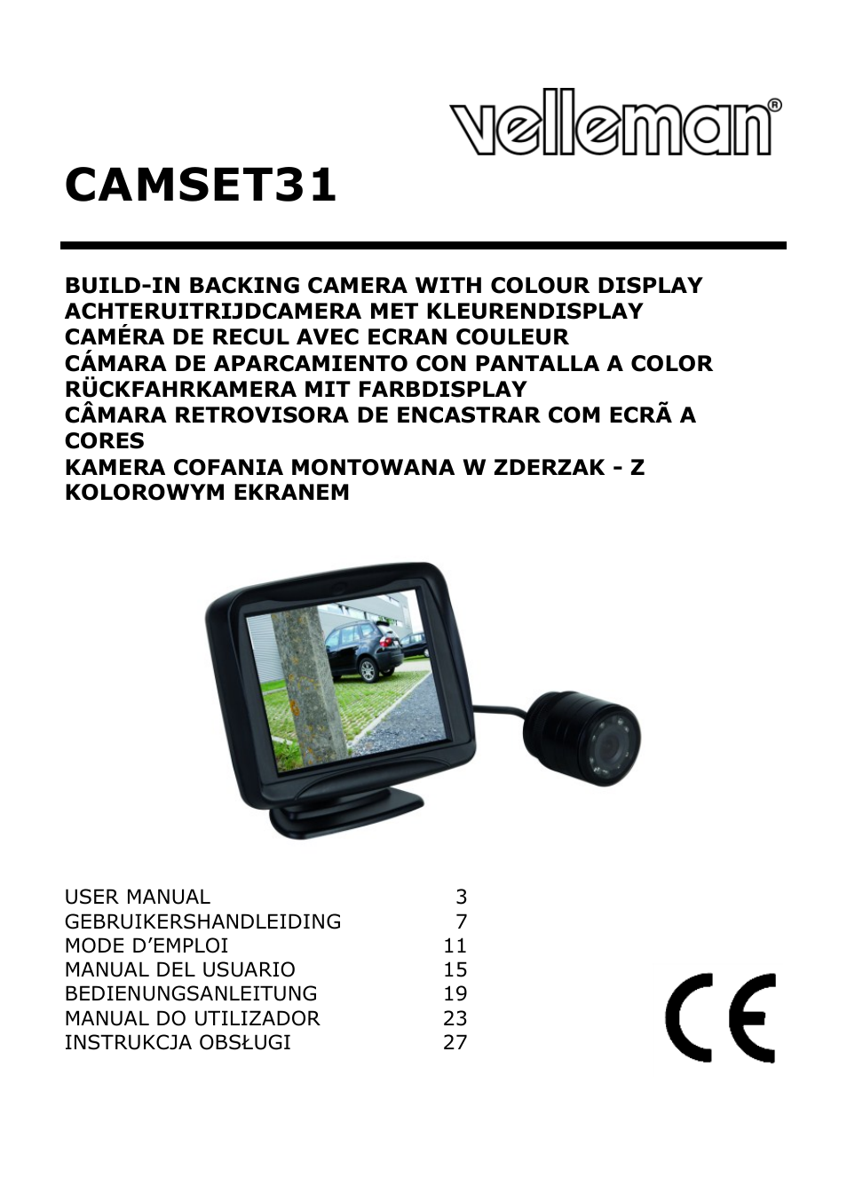 Velleman CAMSET31 User Manual | 34 pages