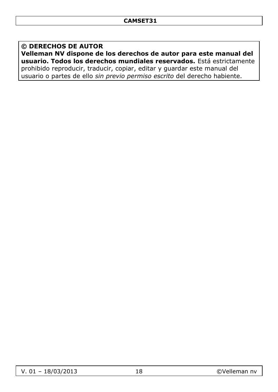 Velleman CAMSET31 User Manual | Page 18 / 34