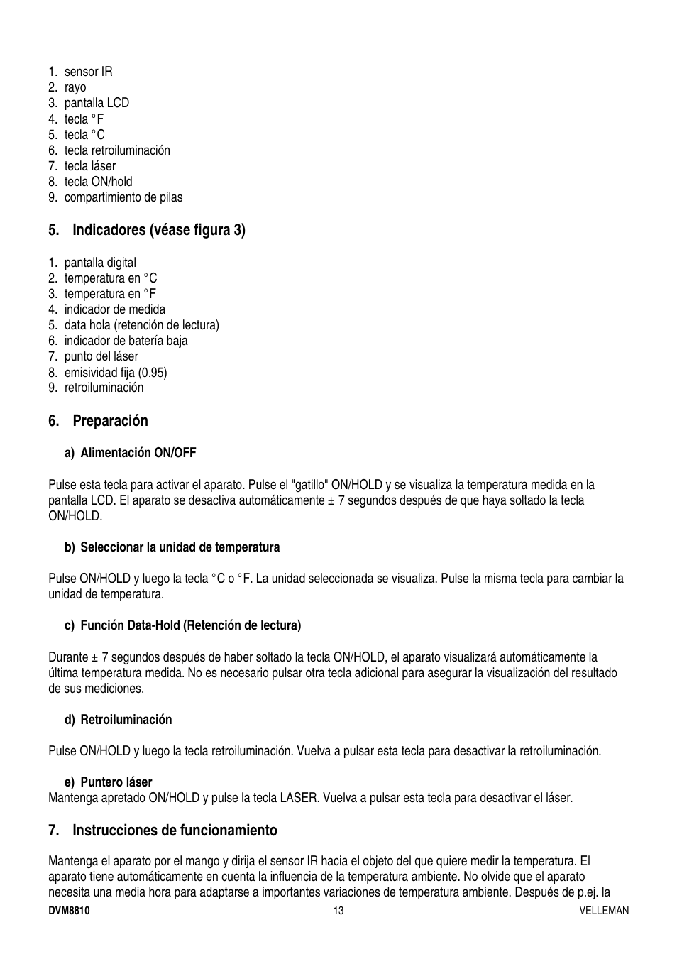 Velleman DVM8810 User Manual | Page 13 / 17