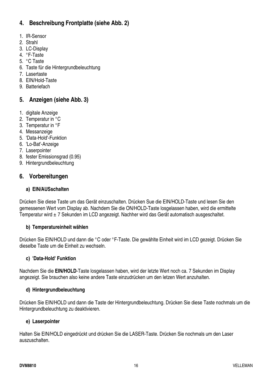 Velleman DVM8810 User Manual | Page 16 / 17