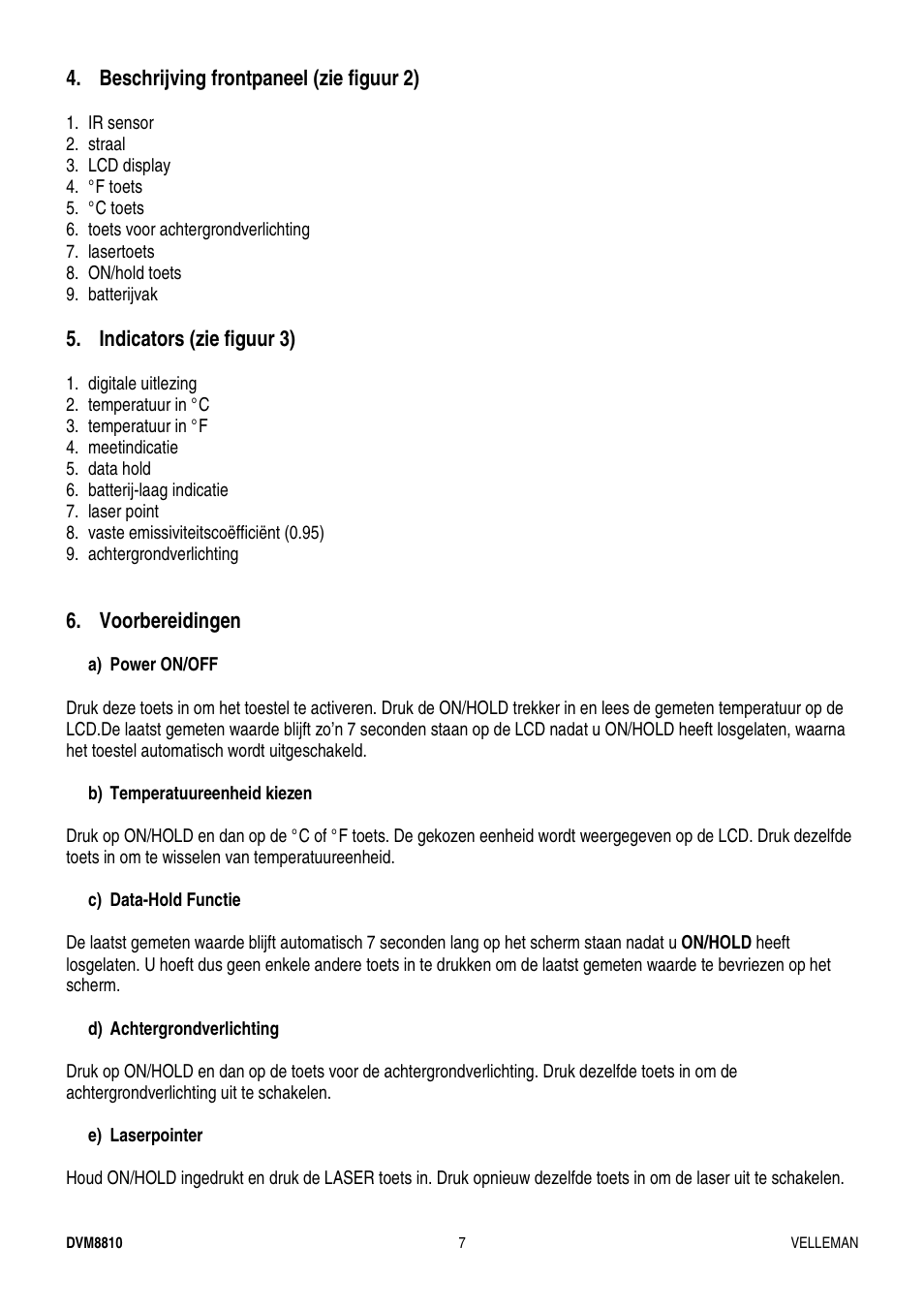 Velleman DVM8810 User Manual | Page 7 / 17