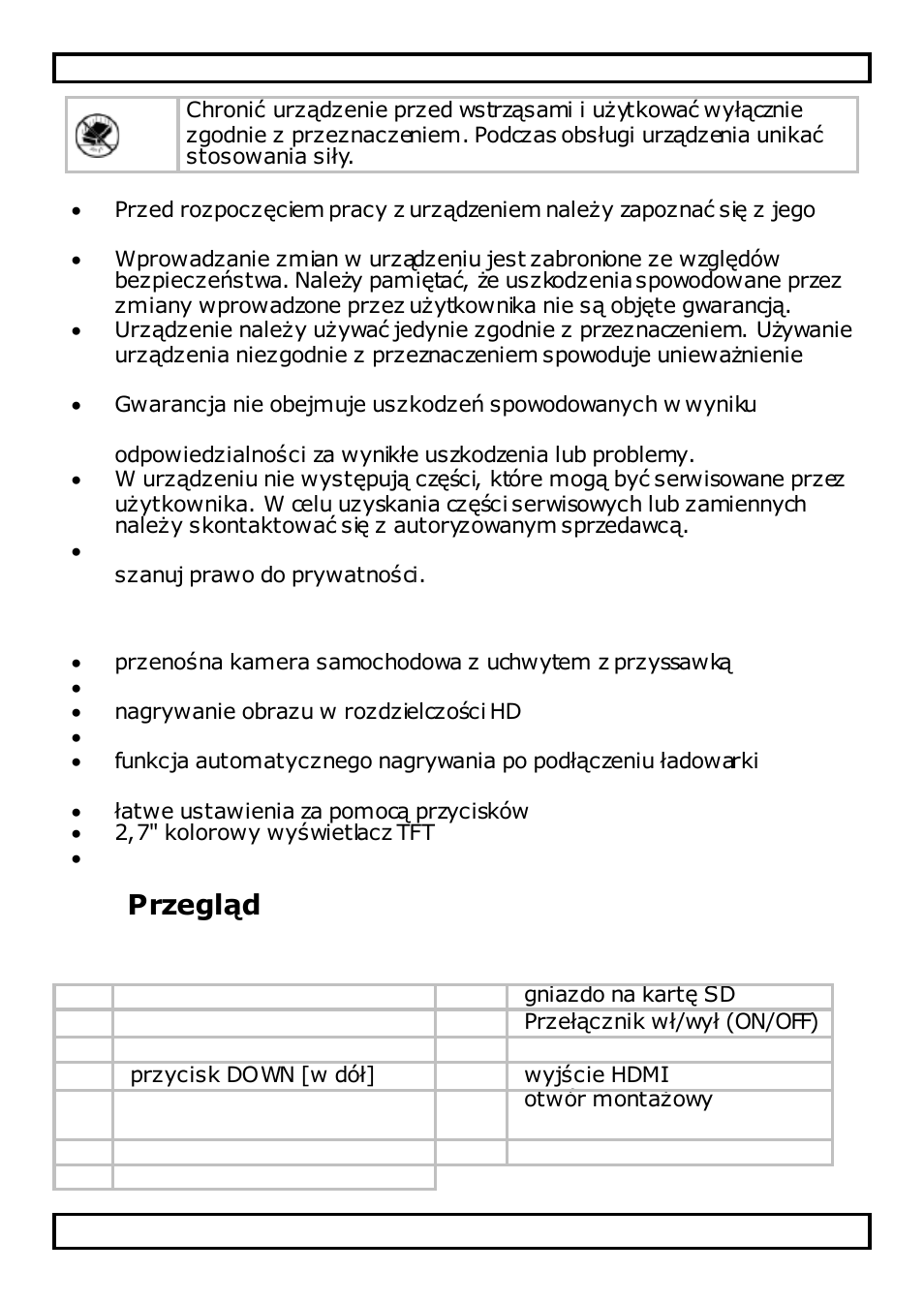 Funkcje, Przegląd | Velleman CAMCOLVC20 User Manual | Page 68 / 81