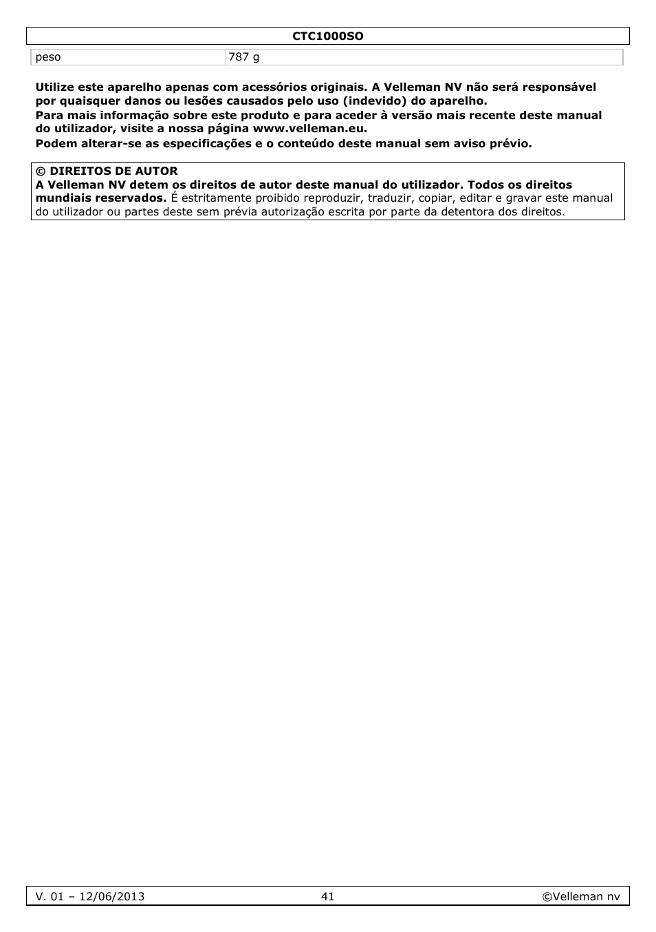 Velleman CTC1000SO User Manual | Page 41 / 46