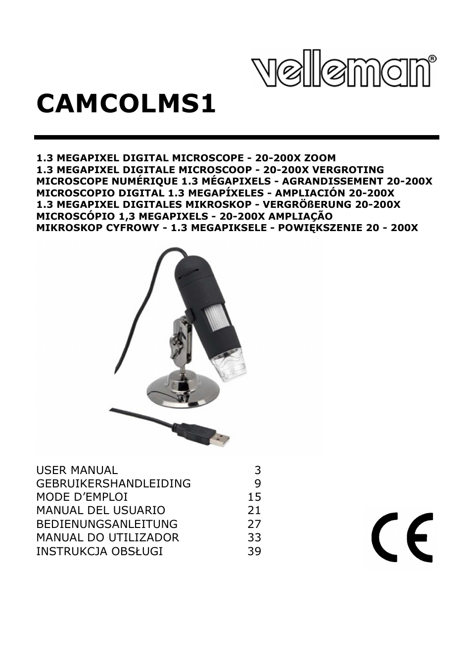 Velleman CAMCOLMS1 User Manual | 49 pages